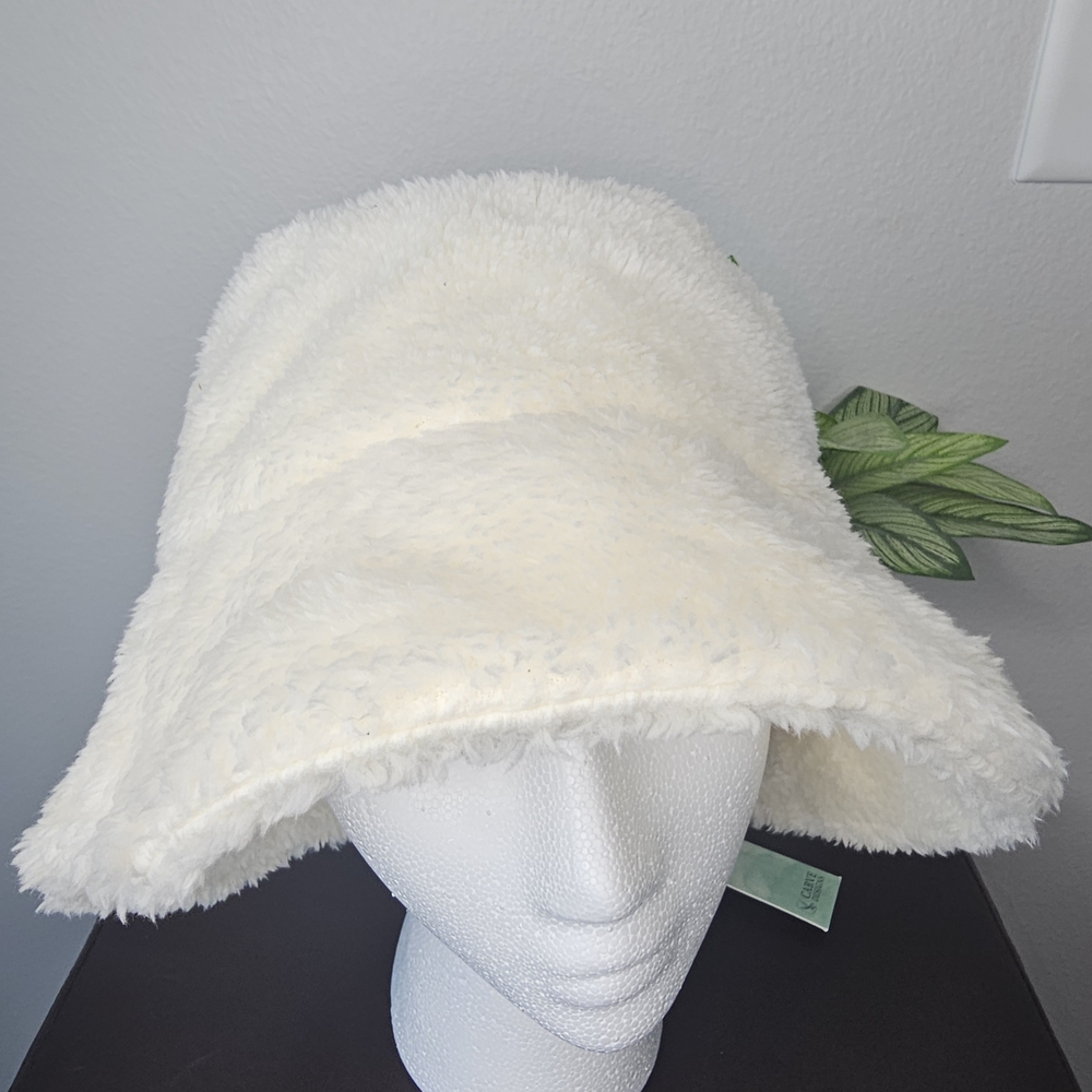 Carve Designs Sherpa Bucket Hat Cream Fuzzy Adjustable OS